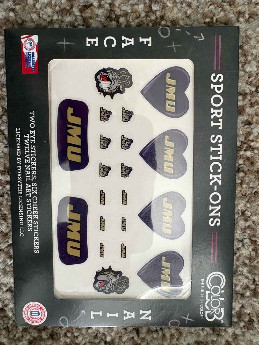 JMU James Madison University Sports Sticker Pack - Purple & Gold